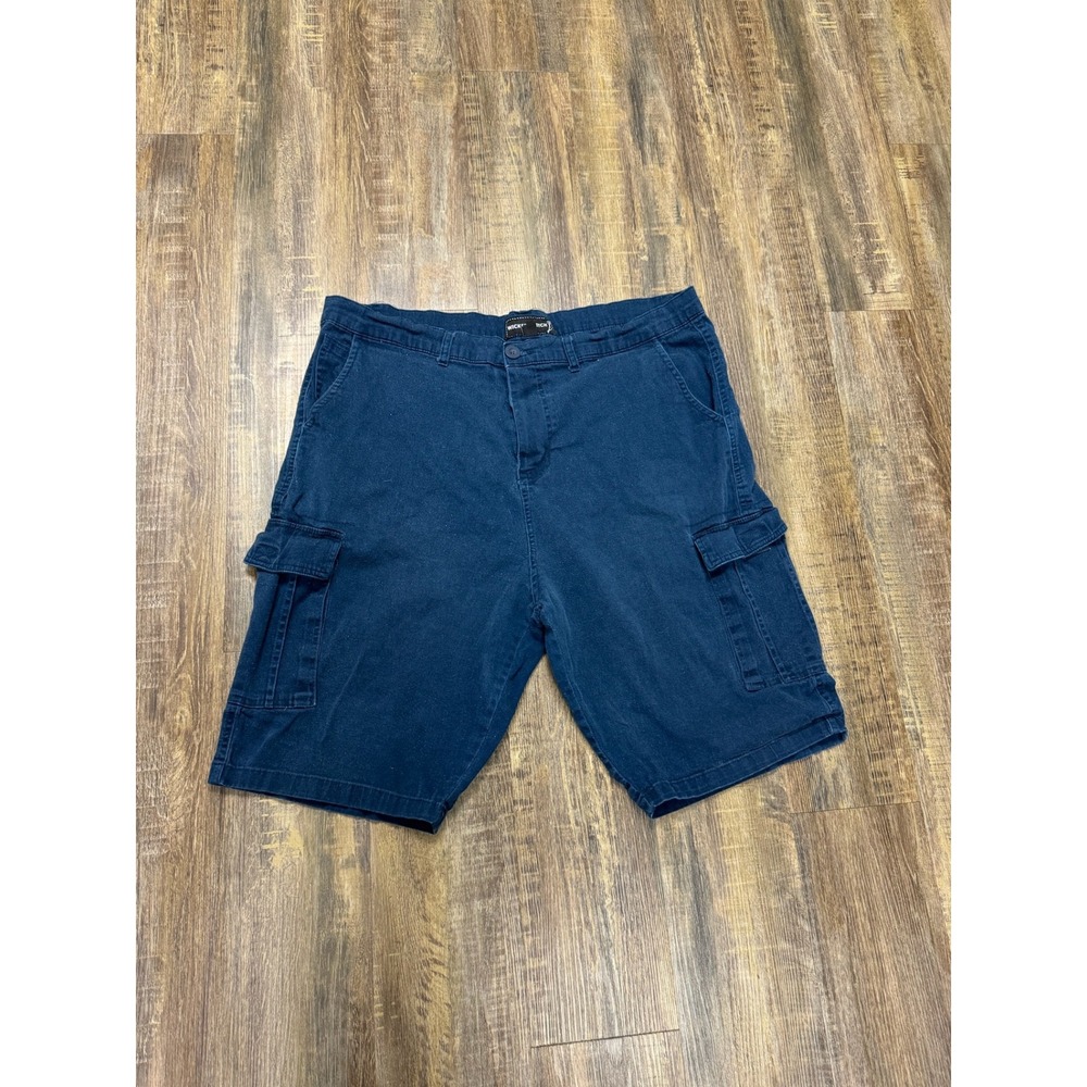 Wicked Stitch Mens Navy Blue Cargo Shorts Size 42 Utility Workwear Hiking Summer - Picture 14 of 15